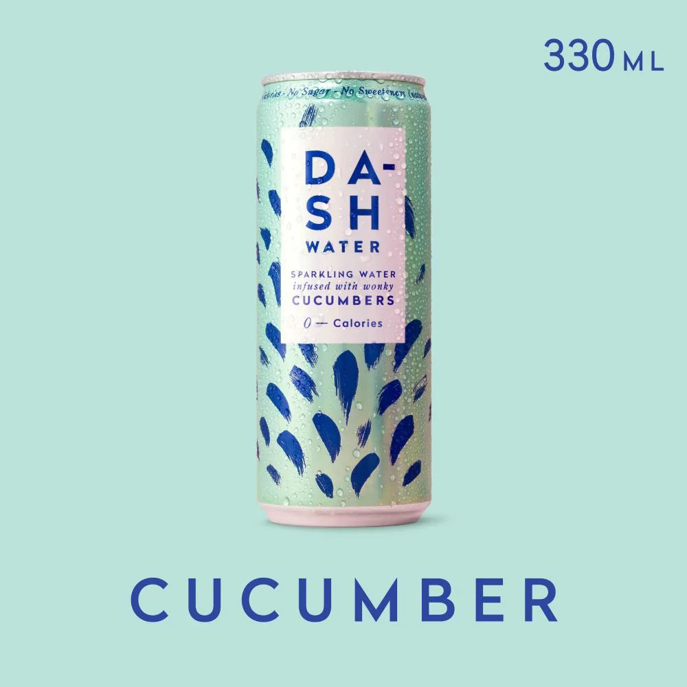 Dash Sparkling Water Infused Cucumbers 330ml Whim 0197